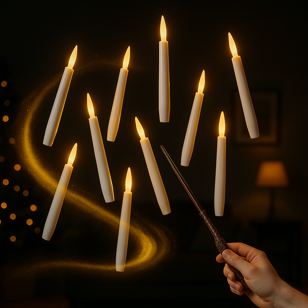 Incendio Flameless LED Hanging Candles for Holiday Decor – Christmas Floating Candle Lights