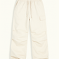 White Cargo Pants for Women with Adjustable Waistband and Functional Pockets, Modern Utilitarian Style-1