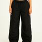 Black Cargo Pants for Women with Adjustable Waist, Multiple Pockets, and Relaxed Fit for Versatile Styling-3