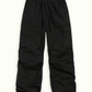 Black Cargo Pants for Women with Adjustable Waist, Multiple Pockets, and Relaxed Fit for Versatile Styling-2