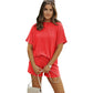 Casual Women's Outfit with Short-Sleeved Top and High Waist Shorts Set for Summer Wear 7