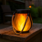 Solar Lantern Lights with Flickering Flame Effect for Outdoor Garden and Patio Decor, Dual Charging Modes, Water-Resistant Design