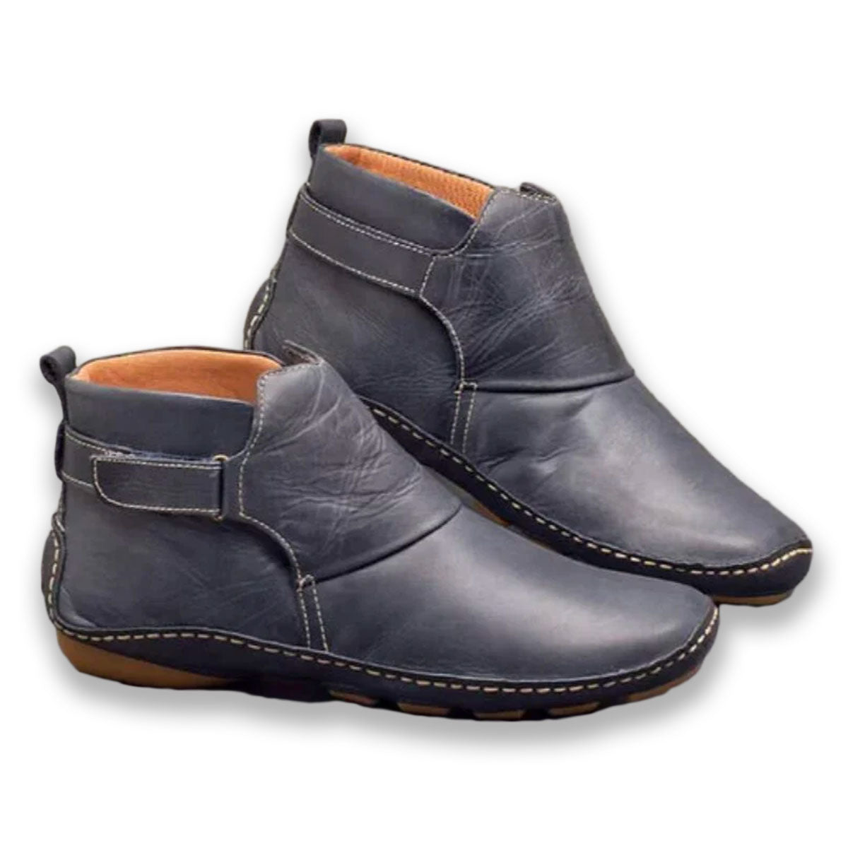 Stylish Black Ankle Boots for Women, Lightweight Anti-Slip Booties with Comfortable Fit and Elastic Lace-Up Closure-1