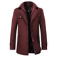 Men's Warm Coat - Tailored Mid Thigh, Wool Blend, Commuting