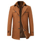 Men's Warm Coat - Tailored Mid Thigh, Wool Blend, Commuting