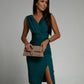 Variant image for Elegant Women's V-Neck Cocktail Dress with Slit, Figure-Hugging Design for Formal Occasions, Available in Multiple Sizes-25