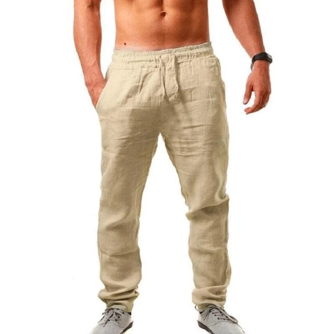 Variant image for Lightweight Men's Linen Pants - Breathable Casual Trousers in Neutral Colors for Summer Comfort-7