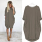 Plus Size Women's Dress with Pockets, Oversize Relaxed Fit, Soft Lightweight Fabric, Sizes S-5XL-6