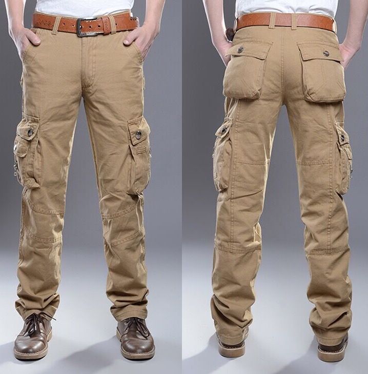 Durable men's cargo pants – tapered fit, cotton blend, for outdoor adventures 1