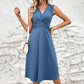 Elegant Sleeveless Midi Summer Dress for Women in Lightweight Airy Fabric, Perfect for Casual Outings and Summer Parties-5