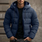 Men's Warm Puffer Jacket - Hooded, Insulated, Commuter