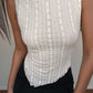 Elegant Women's Sleeveless Lace Blouse with Asymmetrical Hem and Layered Design for Casual and Formal Wear-3