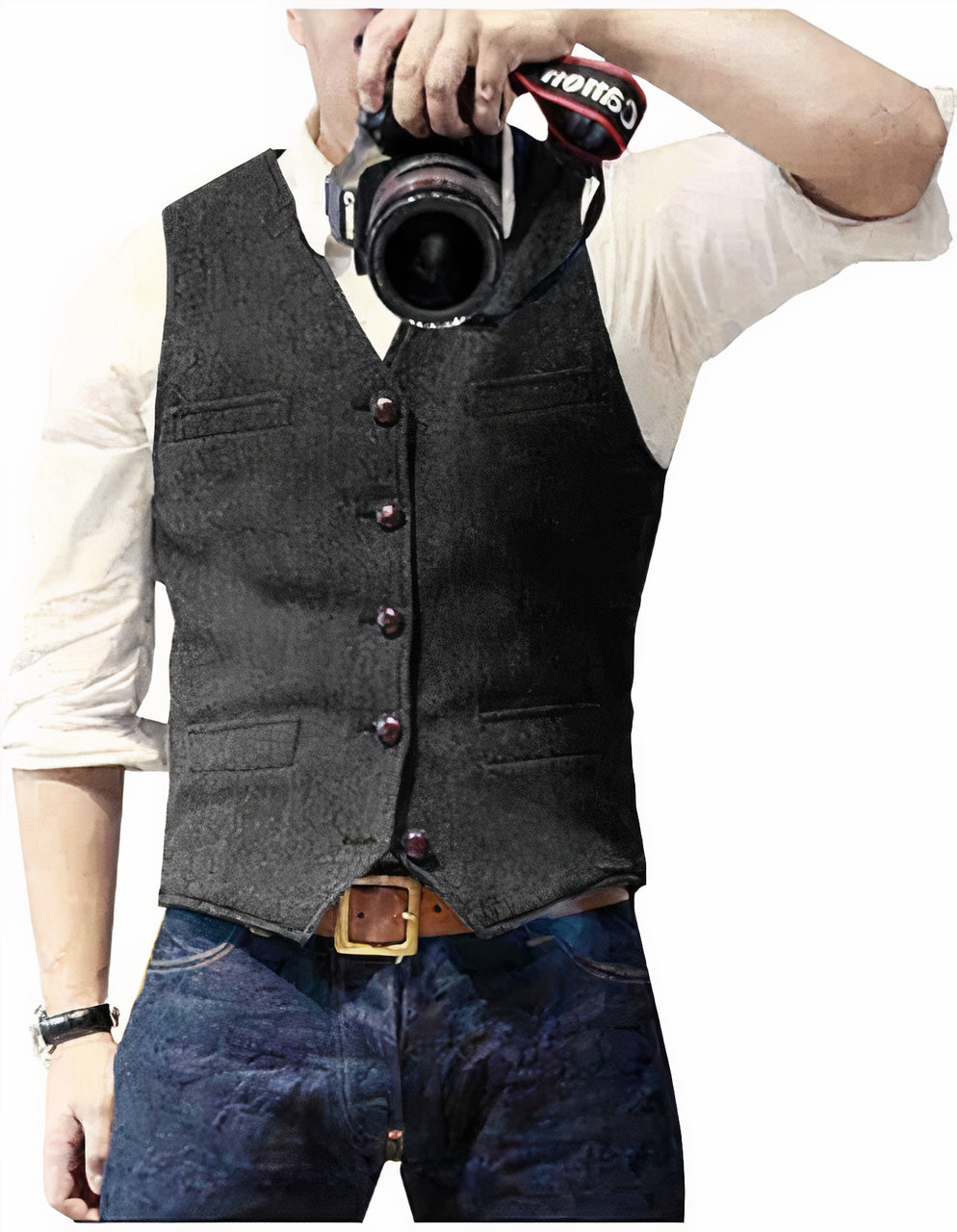 Variant image for Stylish Men's Waistcoat Vest with Button Closure, Classic Design for Formal and Casual Occasions, Premium Fabric Blend-8