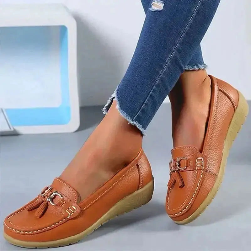 Variant image for Women's Orthopedic Moccasins, Breathable PU Leather Ladies Moccasin Shoes for Comfort and Support-6
