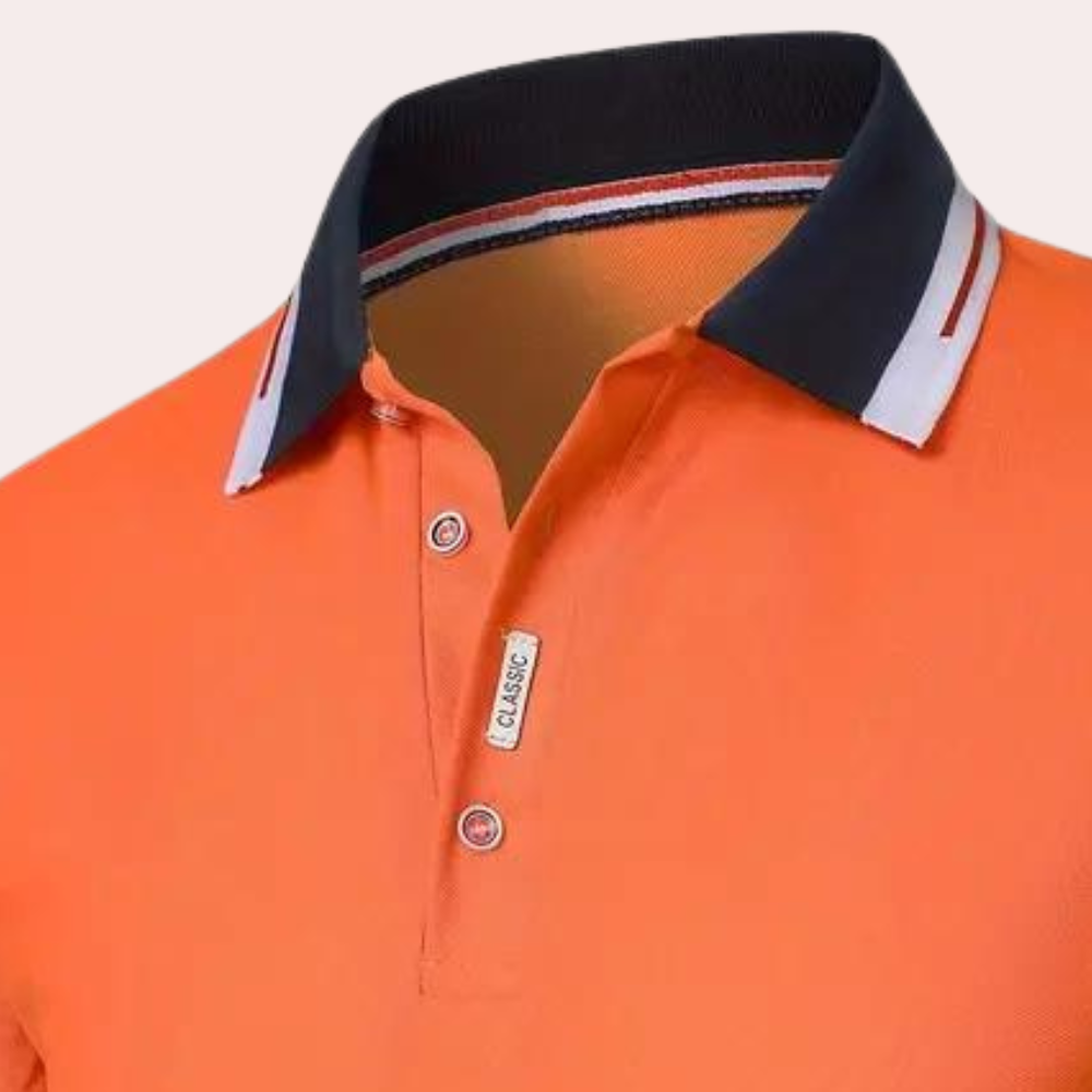 Men's Orange Polo Shirt, Comfortable Fit, Breathable Fabric for Casual Wear and Sports Events, Available in S-XL-4