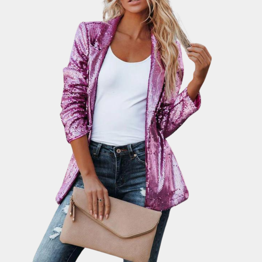 Elegant women's glitter blazer – festive design, soft fabric, for special occasions 4