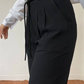 Variant image for High-Waisted Pleated Trousers for Women with Drawstring Waist, Cotton Blend, Regular Fit, Versatile Casual or Dressy Style-16