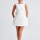 Elegant Pearl Mini Cocktail Dress with Flattering Fit for Formal Occasions and Special Events-1