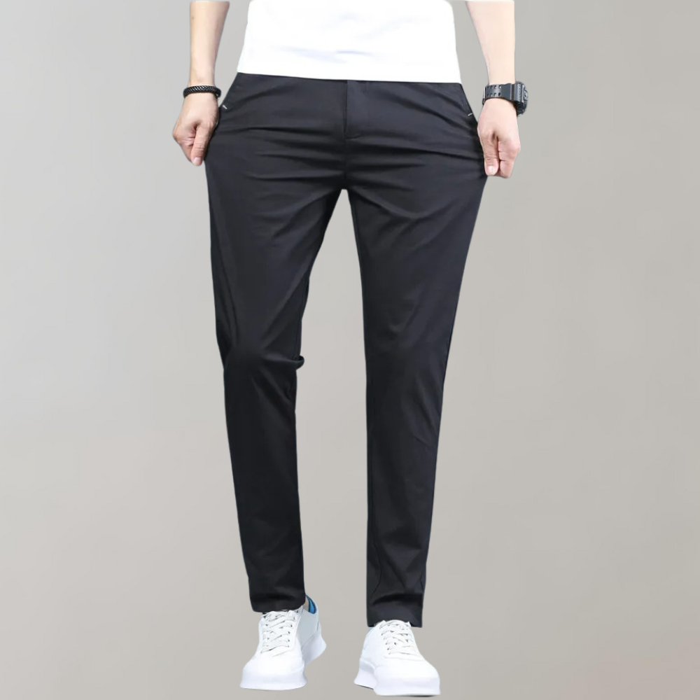 Flexible men's khaki pants – stretch fit, breathable cotton, for casual outings 10