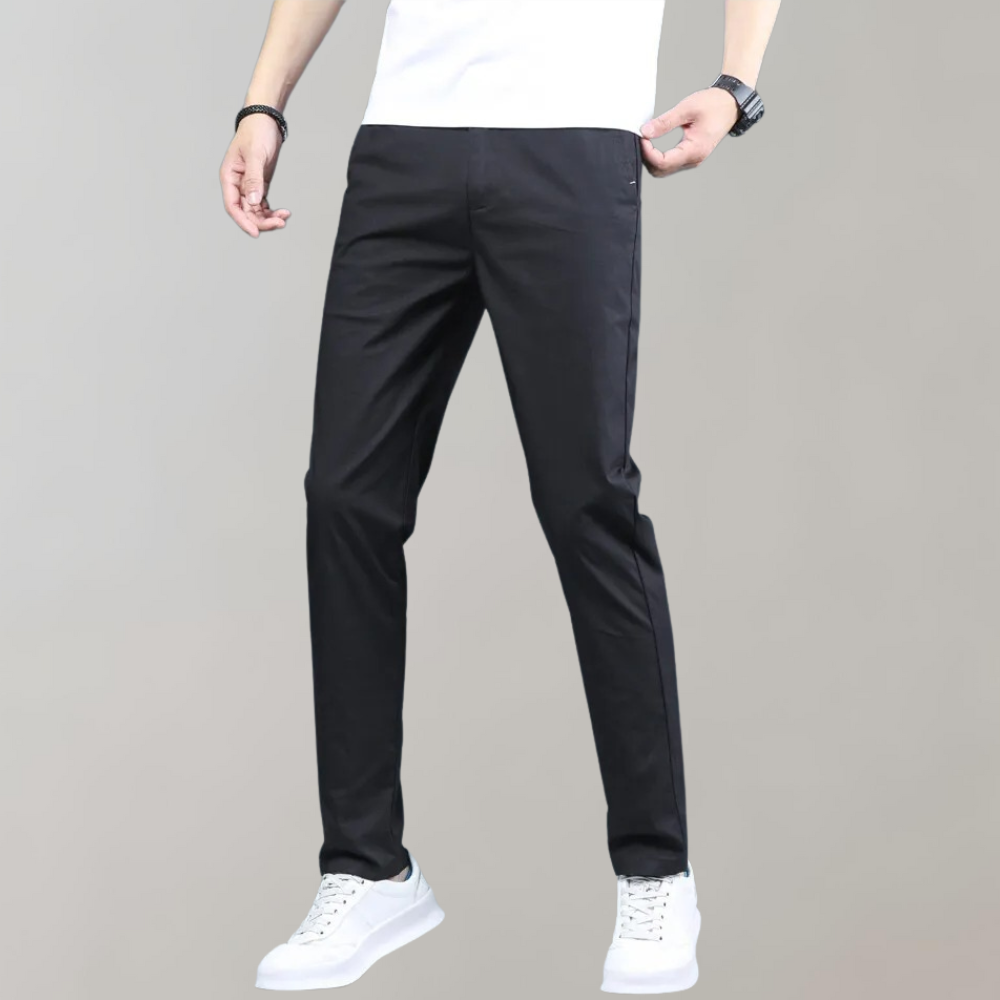 Flexible men's khaki pants – stretch fit, breathable cotton, for casual outings 6