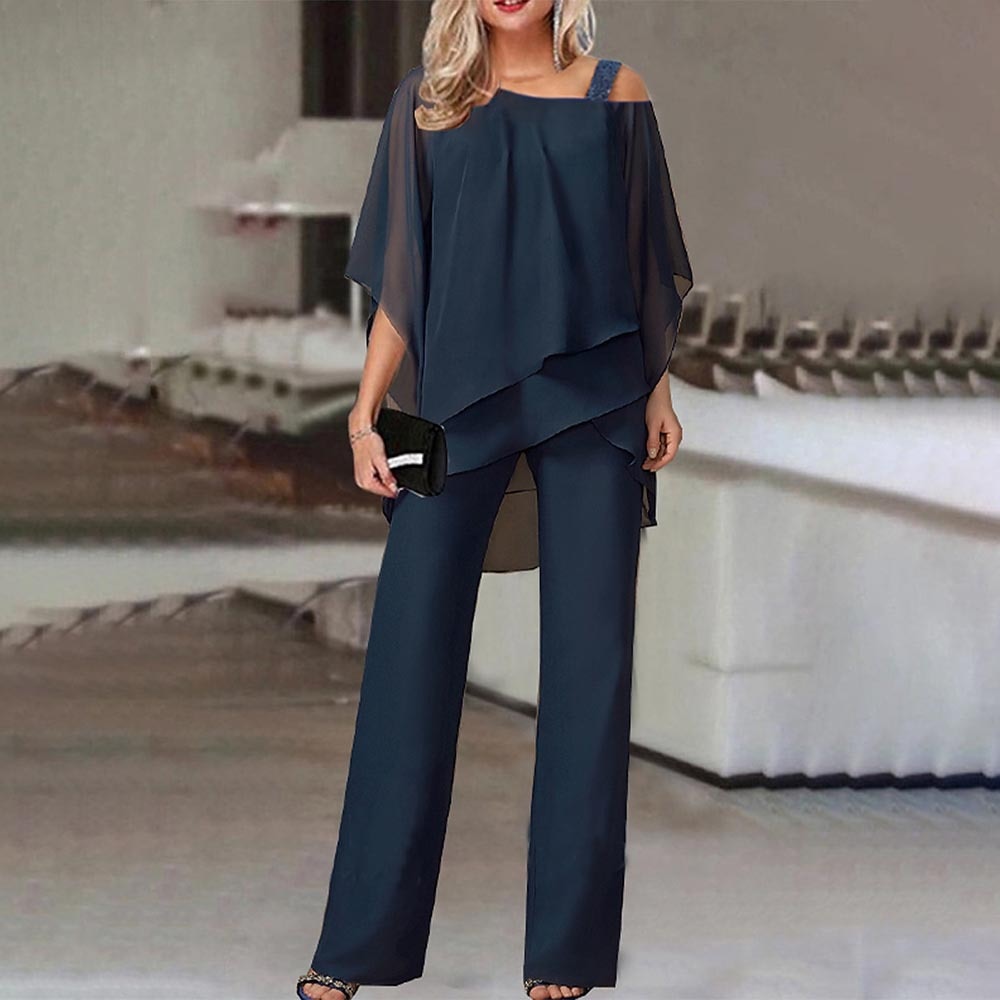 Fließendes Damen Zweiteiler-Set – Cold Shoulder Design, hochwertiger Stoff, für Business und besondere Anlässe 3