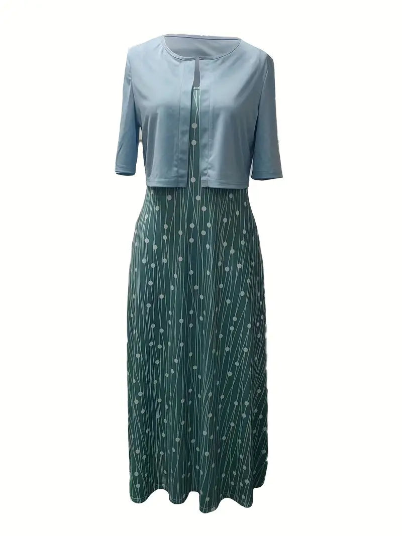 Fließendes Damenkleid – einfarbiges Oberteil, floral, für Hochzeitsgast oder festliche Anlässe 4