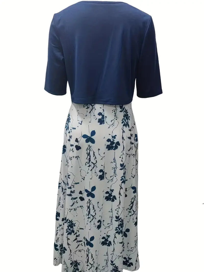 Fließendes Damenkleid – einfarbiges Oberteil, floral, für Hochzeitsgast oder festliche Anlässe 7