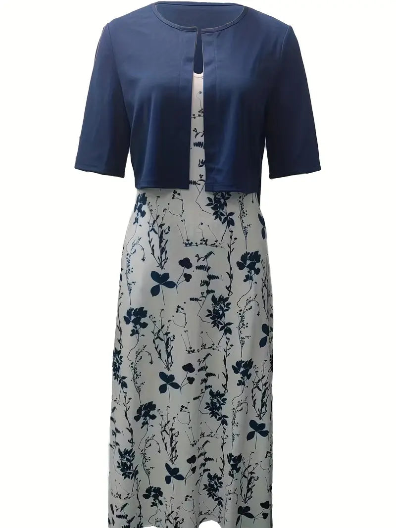 Fließendes Damenkleid – einfarbiges Oberteil, floral, für Hochzeitsgast oder festliche Anlässe 8