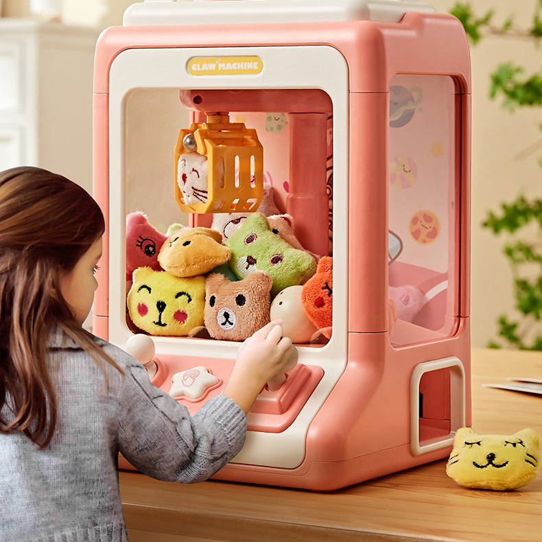 Claw Mini Crane Toy Machine for Kids - Coin Operated Plush Grabber Game with Lights & Music