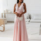 Elegant V-Neck Women's Dress, Flattering Knee-Length Cocktail Dress for Formal and Casual Occasions, Breathable Fabric-1