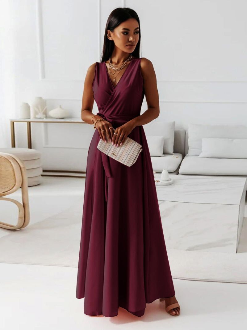Variant image for Elegant V-Neck Women's Dress, Flattering Knee-Length Cocktail Dress for Formal and Casual Occasions, Breathable Fabric-11