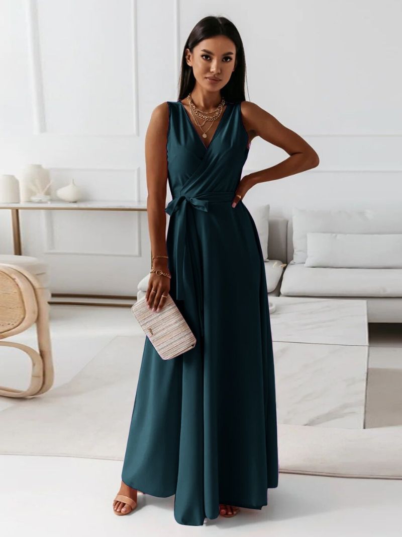 Variant image for Elegant V-Neck Women's Dress, Flattering Knee-Length Cocktail Dress for Formal and Casual Occasions, Breathable Fabric-6