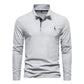 Plush Timeless Mens Long Sleeve Polo - Collared Cotton Casual