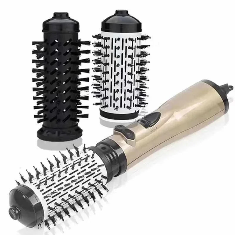 3-in-1 Rotating Hair Dryer and Styler with Flexible Temperature for Effortless Curls and Waves