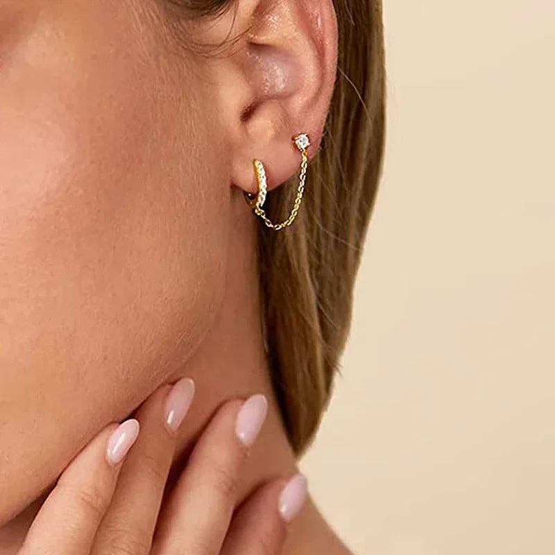 Gold Hoop Earrings with Stylish Tassel Design for Women, Lightweight Fashion Jewelry for Dance Parties 3