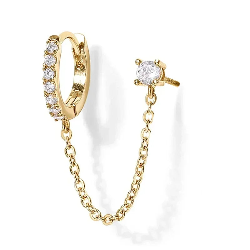 Gold Hoop Earrings with Stylish Tassel Design for Women, Lightweight Fashion Jewelry for Dance Parties 4