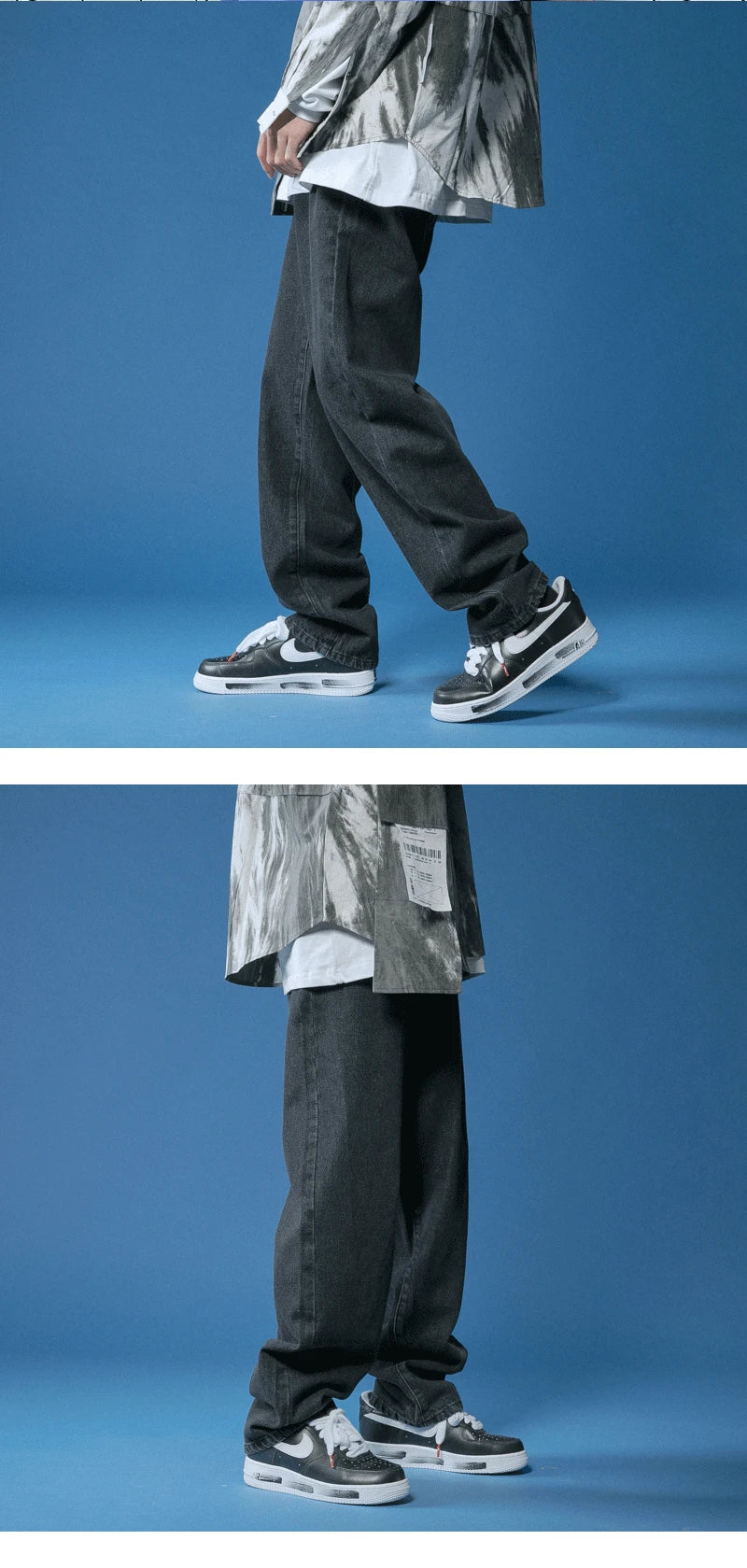 Plush Relaxed Men's Jeans - Baggy Tapered, Denim, Regular