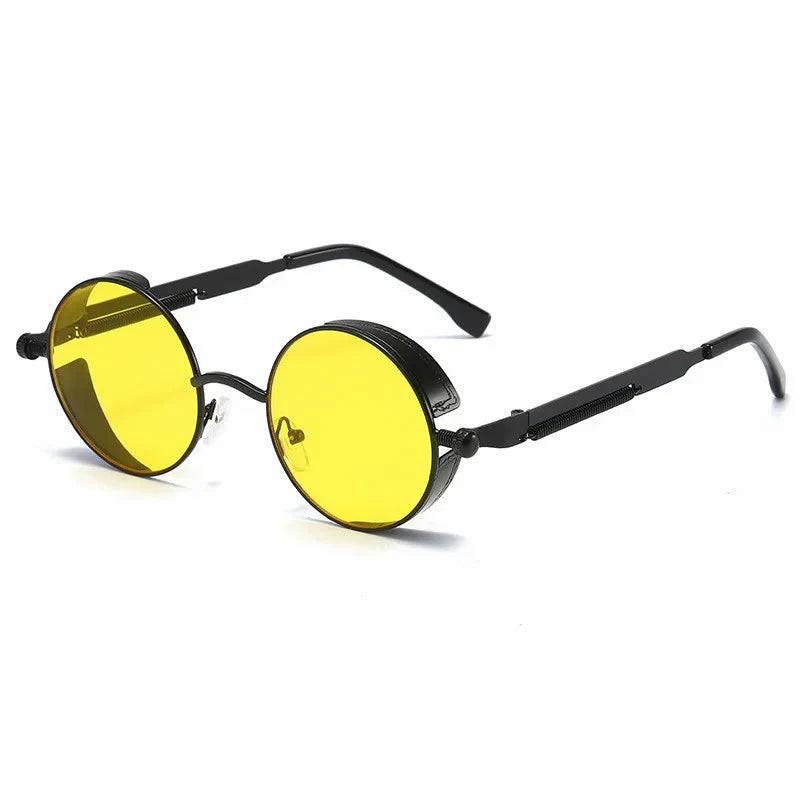 Steampunk Metal Sunglasses for Men Women Vintage Round Glasses Fashion High Quality Oculos de Sol