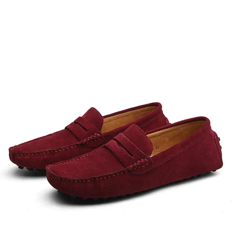 Classic Men's Moccasins, Lightweight Slip-On Suede Shoes with Durable Sole for Office and Casual Wear-3
