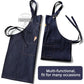 Denim Apron Flexible Neck Bib Apron Sturdy Barista Kitchen Apron Fall 2025 Hygienic Workwear With Pockets