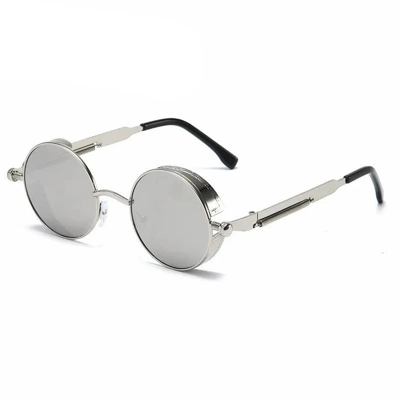 Steampunk Metal Sunglasses for Men Women Vintage Round Glasses Fashion High Quality Oculos de Sol