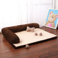 Dog Bed Coral Fleece L Shaped Sofa Bed Fall 2025 Water-Resistant Bolster Cushion Machine Washable Cozy Support