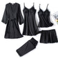 Silk Pajamas Set for Women, Adjustable Straps, Elegant Lace Design, Soft and Comfortable Sleepwear, Breathable Satin Fabric-2