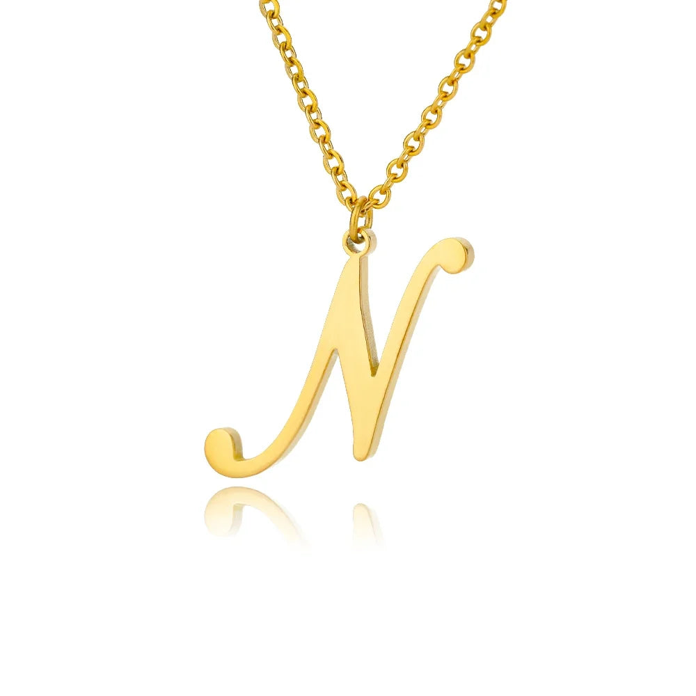 Gold Personalized Initial Necklace - Elegant Minimalist Gift for Women, Weddings & Anniversaries