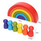 Rainbow Wooden Blocks Montessori Stacking Toys Wood Building Blocks Back to School 2025 Educational STEM Gift