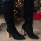 Supportive Women’s Knee Boots - Suede Slouchy, Regular