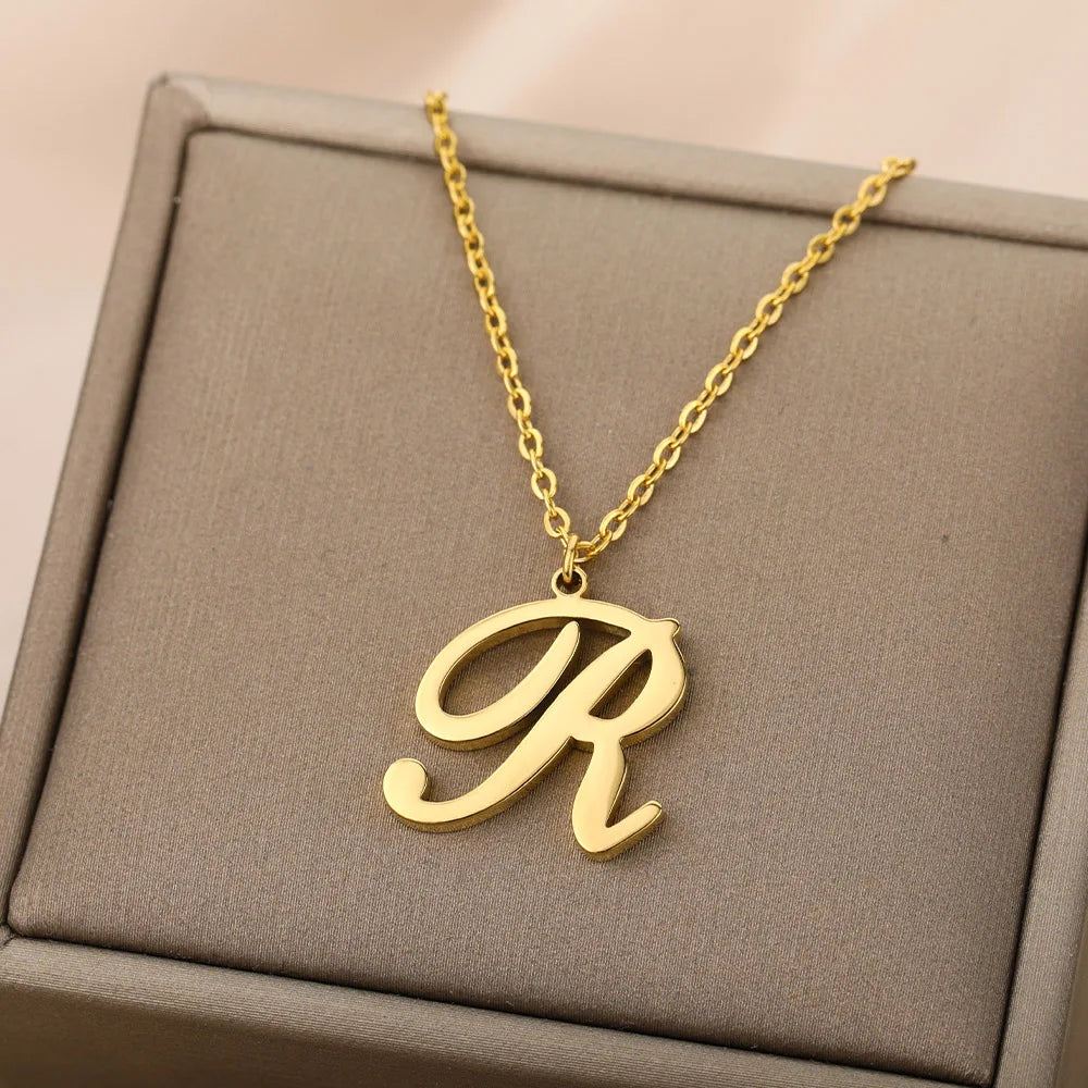 Gold Personalized Initial Necklace - Elegant Minimalist Gift for Women, Weddings & Anniversaries