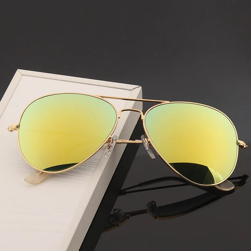 Double 2025 Bridge Aviation Sunglasses for Women - UV400 Alloy Frame Mirror Glasses