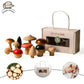 Wooden Toys Montessori Mushroom Blocks Kit Kids Educational Grasping Matching Toy Back To School 2025 Eco Friendly