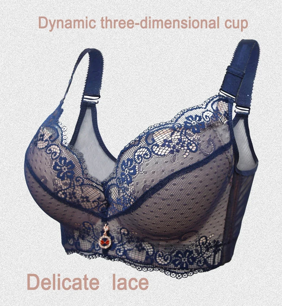 women's Flattering lace push-up bra - underwire 3/4 cup, nylon blend, everyday lingerie